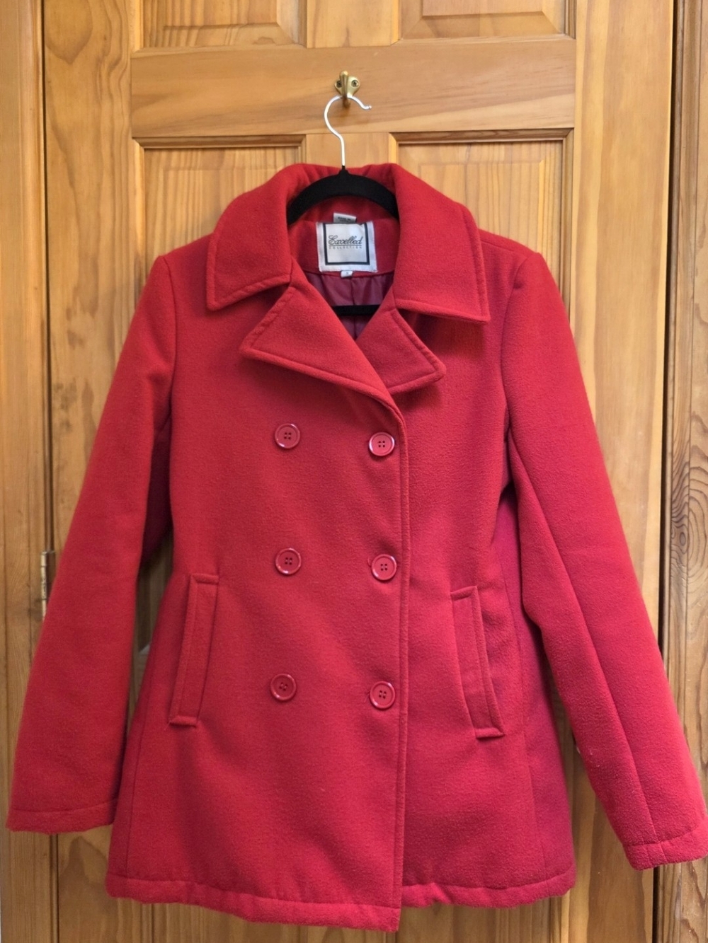 Croft & Barrow Red Double-Breasted Peacoat